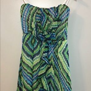 Flow Ruffled Strapless Dress